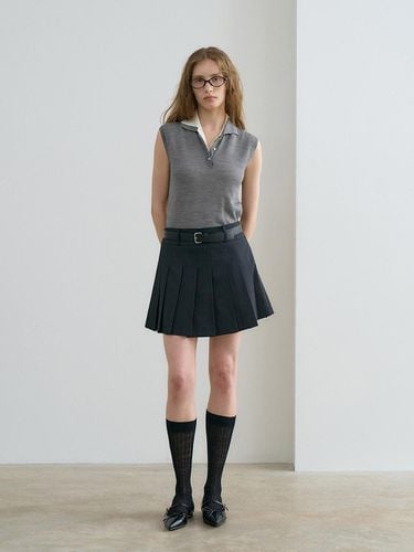 Classic Belted Pleats Skirt - RENEJ - Modalova