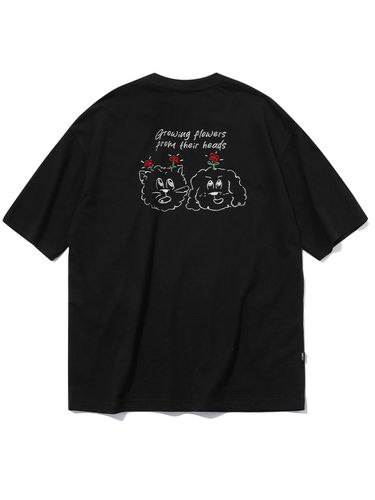 Cat Puppy Embroidery T-shirt_Black - CPGN - Modalova