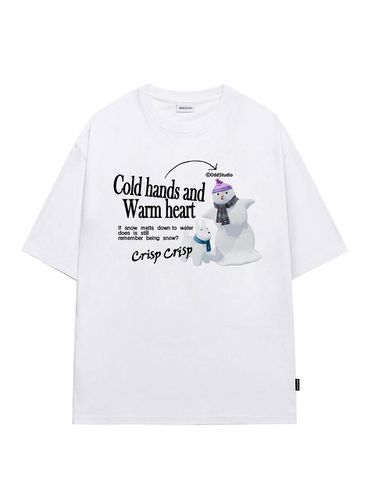 Nerd Snowman Graphic Oversized T-Shirt - ODD STUDIO - Modalova