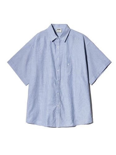 Seersucker Pocket OV Stripe Shirt_Navy - PIECEMAKER - Modalova