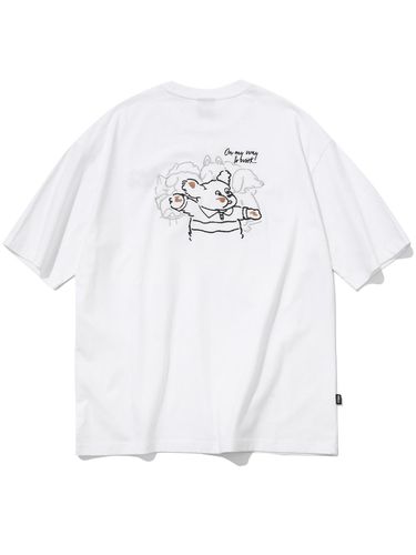 Don't Push Me Embroidery T-shirt_White - CPGN - Modalova