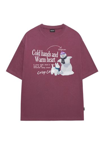 Nerd Snowman Graphic Oversized T-Shirt - ODD STUDIO - Modalova