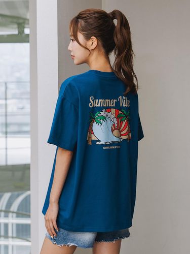 SUMMER VIBE Oversized Short Sleeves T-Shirt - alvinclo - Modalova