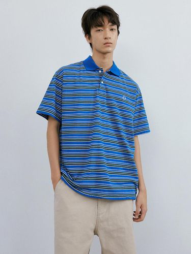 Washed Stripe Polo 1/2 Shirt_Blue Stripe - endoor - Modalova