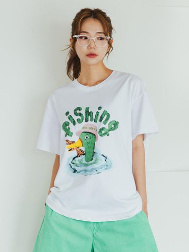 FISHING Oversized Short Sleeves T-Shirt - alvinclo - Modalova