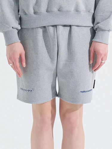 Double Logo Sweat Shorts - Gray - REPLAY CONTAINER - Modalova