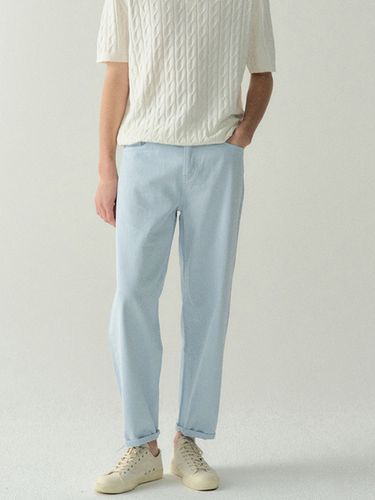 Light Blue Straight Denim Pants - EZIO - Modalova