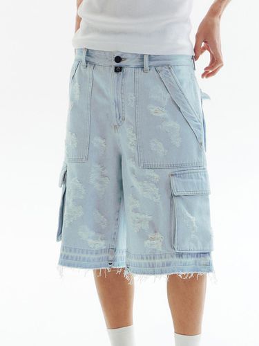 Damaged BL Cargo Denim Shorts - CHOWOO - Modalova