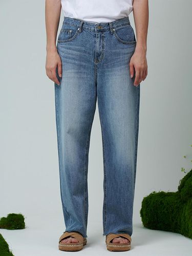 Relaxed Fit Washed Denim Pants - PINBLACK - Modalova