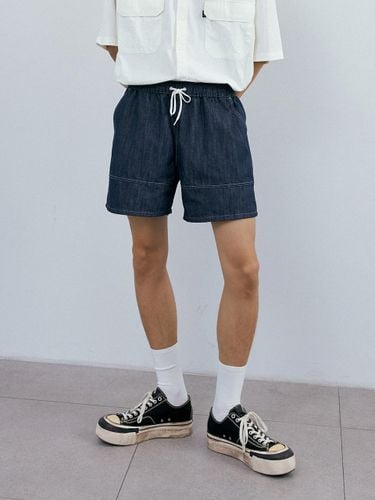 Cut Washed Denim Shorts_Indigo Blue - endoor - Modalova