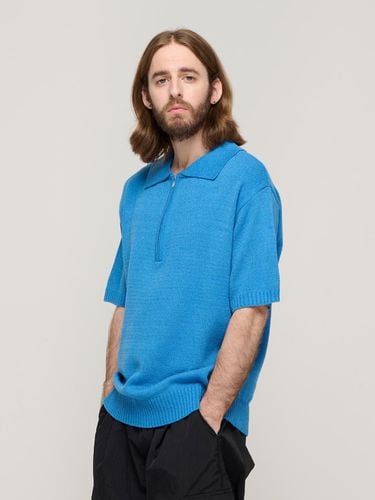 Standard Half Zip Collar Short Sleeve Knit Top - CARGOBROS - Modalova