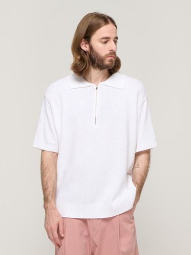 Standard Half Zip Collar Short Sleeve Knit Top - CARGOBROS - Modalova