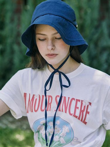 Linen Ribbon Bucket Hat_Navy - NONLOCAL - Modalova