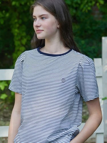 Stripe Puff Sleeve T-shirt - NONLOCAL - Modalova