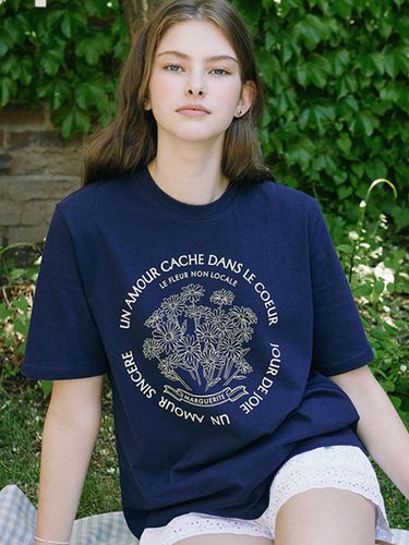 Marguerite Print T-shirt_Navy - NONLOCAL - Modalova