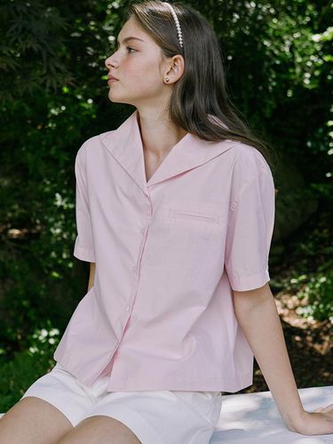 Marine Collar Half-sleeves Shirt_Light Pink - NONLOCAL - Modalova