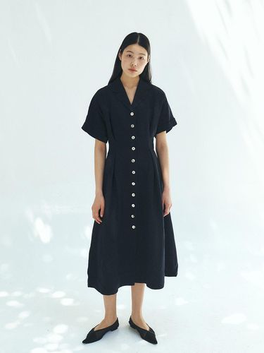 TFR Linen Collar Button Dress (2 Color) - MOHAN - Modalova