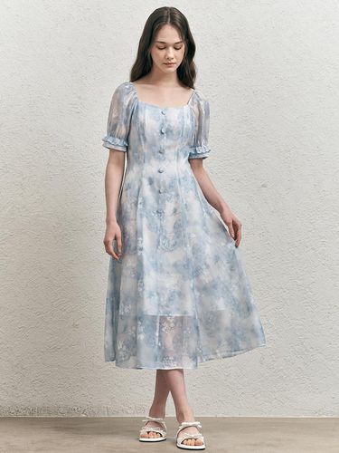 Iced Blue Floral Dress - We’Dee - Modalova