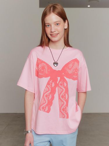 Lace Print Top - Pink - DEW E DEW E - Modalova