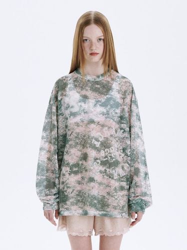 Tie Dye Mesh Long Sleeve Top_Green - MARGESHERWOOD - Modalova