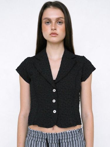 Flower Cropped Shirt_Black - Polysooem - Modalova