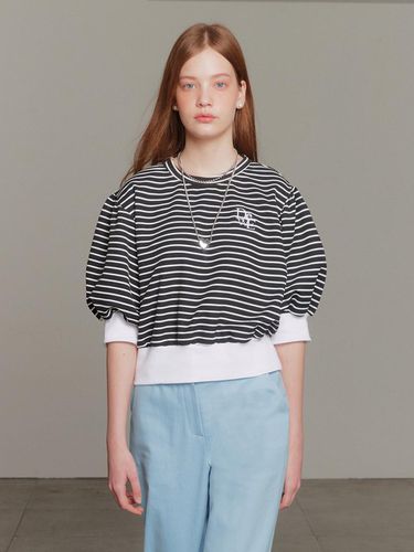 Contrast Striped Top - Black - DEW E DEW E - Modalova