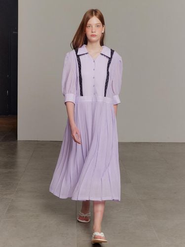 Lace Trimmed Dress - Purple - DEW E DEW E - Modalova