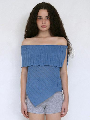 Ribbed Off Shoulder Top_Blue - Polysooem - Modalova