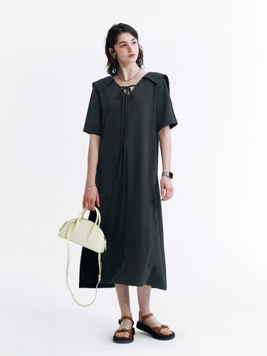 Collar Maxi Dress - Black - DEW E DEW E - Modalova