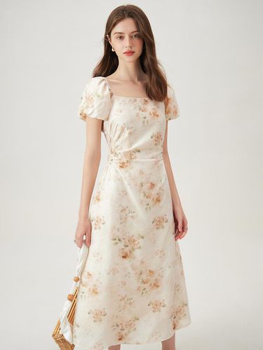 Pleated Waist Floral Dress - We’Dee - Modalova