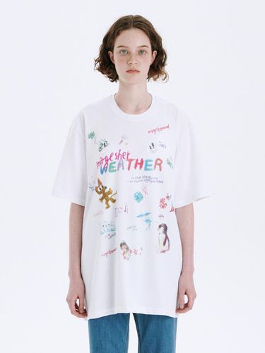 Doodle Loose Fit T-shirt_White - MARGESHERWOOD - Modalova