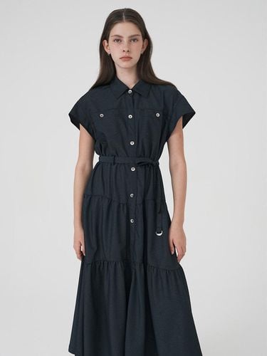 Denim Like Half Sleeve Tiered Dress - on&on - Modalova