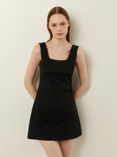 Square Neck Mini Dress - Black - LADYVOLUME - Modalova