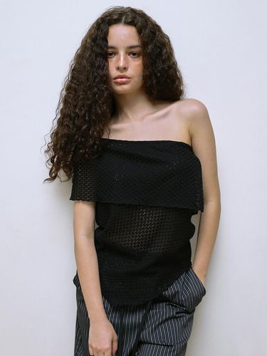 Punched Lace Off Shoulder Top_Black - Polysooem - Modalova