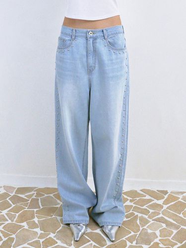 Summer Studded Washed Jeans_Sky Blue - Polysooem - Modalova