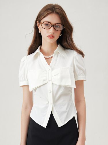 Bow Cropped Shirt (White) - We’Dee - Modalova