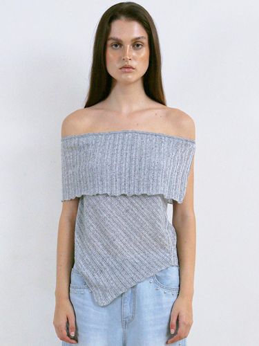 Ribbed Off Shoulder Top_Silver Gray - Polysooem - Modalova