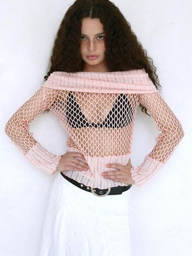 Fishnet Off Shoulder Top - Polysooem - Modalova