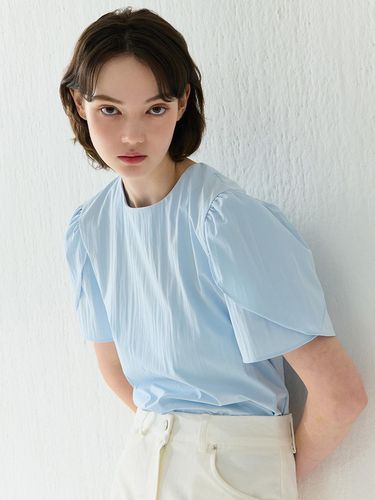 Summer Shirring Tulip Blouse_Sky Blue - camino - Modalova