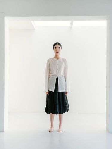 Cotton Round-Neck Shirt _ Off White - REPLAIN - Modalova