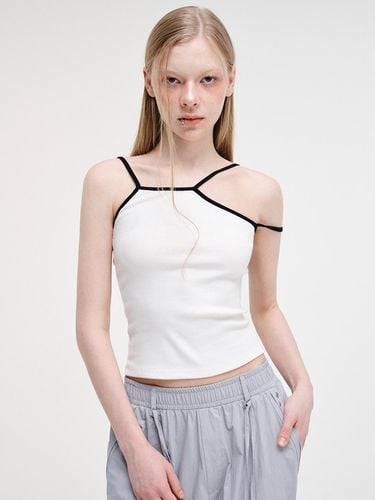 Unbalanced Strap Sleeveless Top_White - ETMON - Modalova