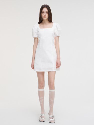 Square Puff Mini Dress_White - ETMON - Modalova