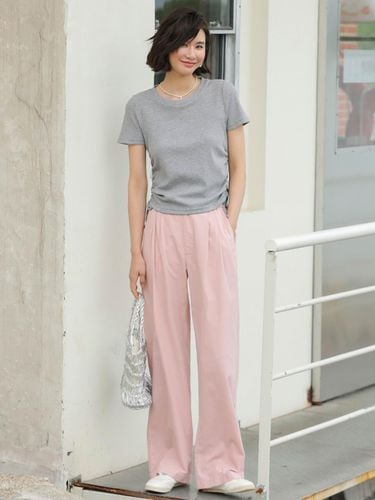 Straight High-waisted Pants _ Pink - LANGSON - Modalova