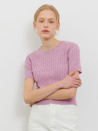 Cable Half Knit Top_Lilac - camino - Modalova