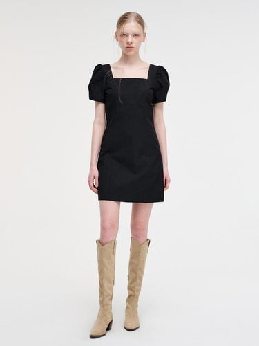 Square Puff Mini Dress_Black - ETMON - Modalova