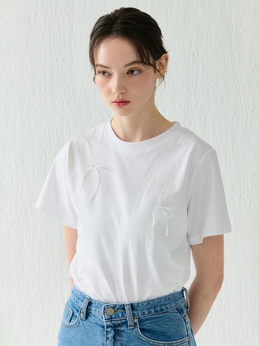 Ribbon T-shirt_White - camino - Modalova