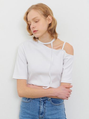 Strap Half Sleeve T-shirt_White - camino - Modalova