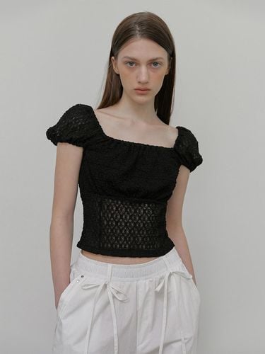 Lace Puff T-Shirt_Black - ETMON - Modalova