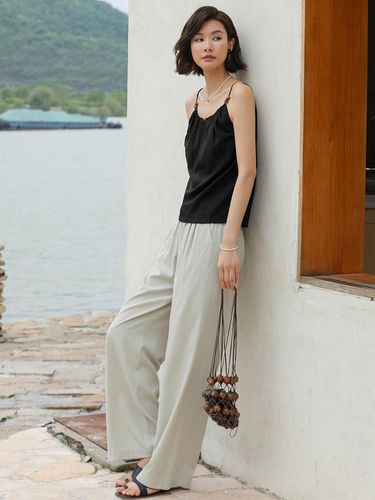 Straight High-waisted Pants _ Gray - LANGSON - Modalova