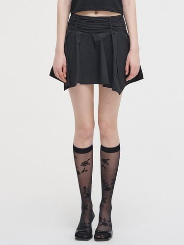 Strap Shirring Mini Skirt_Black - ETMON - Modalova